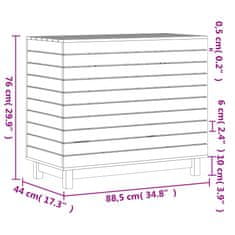 Greatstore Košara za perilo 88,5x44x76 cm trdna borovina