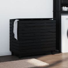 Vidaxl Košara za perilo 88,5x44x76 cm trdna borovina
