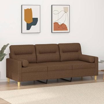 Vidaxl vidaXL Trosed z blazinami, rjav, 180 cm, blago