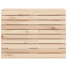 Vidaxl Košara za perilo 88,5x44x66 cm trdna borovina