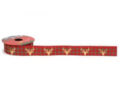 sarcia.eu Božični okrasni trak, trak v karo vzorcu Merry Christmas 2,5 cm x 2,7 m 