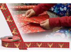 sarcia.eu Božični okrasni trak, trak v karo vzorcu Merry Christmas 2,5 cm x 2,7 m 