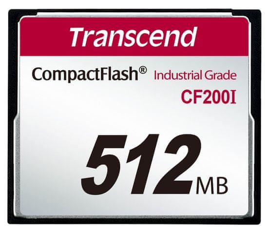 Transcend 512MB INDUSTRIAL TEMP CF200I CF CARD, pomnilniška kartica (SLC)