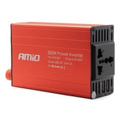 AMIO pretvornik napetosti 24v/230v 300w/600w 2xusb pi04