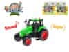Kids Globe Otroški globus Kmetijski traktor kovinski 11 cm, na baterije, s svetlobo in zvokom - mešanica barv (rdeča, zelena)