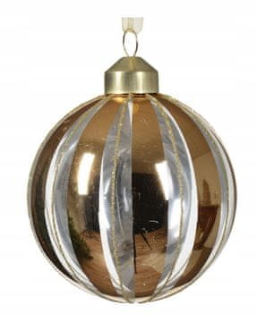 shumee Božična kroglica za jelko, steklo, zlata, 8 cm, 1 kos.