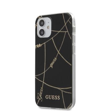 shumee Guess zlata verižica - ovitek za iPhone 12 Mini (črn)