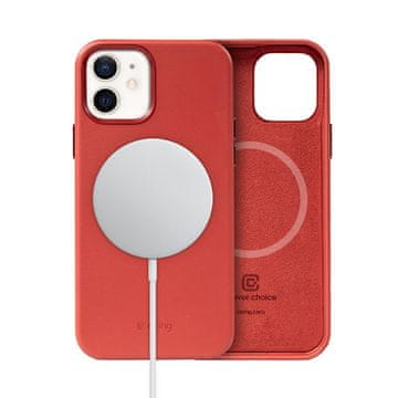 Crong Crong Essential Cover Magnetic - iPhone 12 / iPhone 12 Pro MagSafe Leather Case (rdeča)