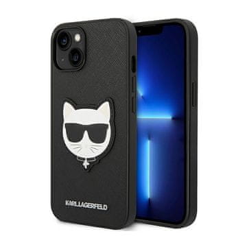 Karl Lagerfeld Ovitek Karl Lagerfeld Saffiano Choupette Head Patch - ovitek za iPhone 14 Plus (črn)