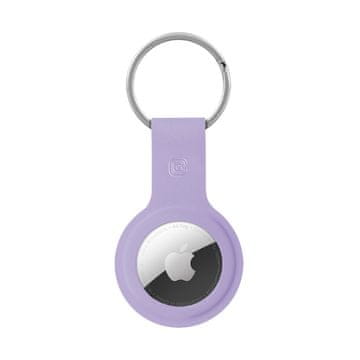 Crong Silikonski ovitek Crong z obeskom za ključe - zaščitni ovitek za ključe za Apple AirTag 1/2 (vijoličen)