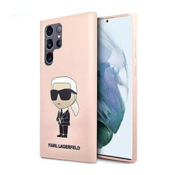 Karl Lagerfeld Silikonski ovitek Karl Lagerfeld NFT Ikonik za Samsung Galaxy S23 Ultra (roza)