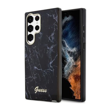 shumee Guess Marble Collection - ovitek za Samsung Galaxy S23 Ultra (črn)