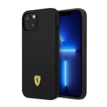 Ferrari Silikonski kovinski ovitek z logotipom Ferrari - iPhone 14 (črn)