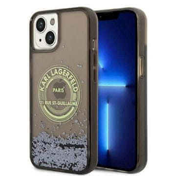 Karl Lagerfeld Ovitek Karl Lagerfeld Liquid Glitter Round RSG Logo - ovitek za iPhone 14 (črn)
