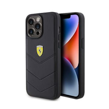 Ferrari Prešit kovinski logotip Ferrari - ovitek za iPhone 15 Pro Max (črn)