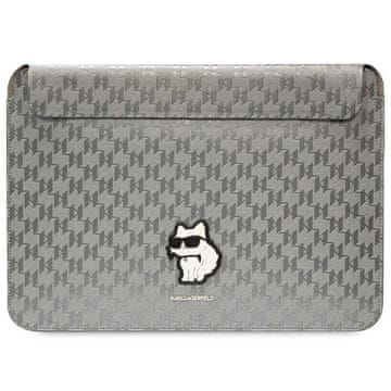 Karl Lagerfeld Karl Lagerfeld NFT Saffiano Monogram Ikonik Choupette Sleeve - torba za prenosnik 14 (srebrna)