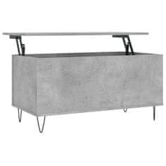 Vidaxl Klubska mizica betonsko siva 90x44,5x45 cm inženirski les
