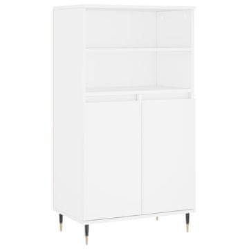 Vidaxl Visoka omara Bela 60x36x110 cm inženirski les