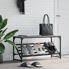 Vidaxl Regal za čevlje siva sonoma 90x30x45 cm inženirski les