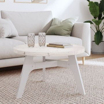 Vidaxl vidaXL Okrogla mizna plošča bela Ø70x3 cm masivni borov les