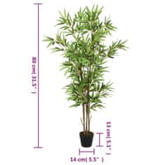 Vidaxl Umetno bambusovo drevo 368 listov 80 cm zeleno