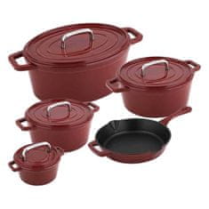 CS Kochsysteme CS SOLINGEN Fondue set iz litega železa ALPEN rdeč CS-078263