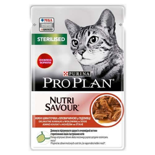 Purina PRO PLAN CAT STERILISED Nutri Savour vrečka z govedino 85 g