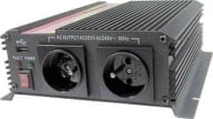 Carspa Napetostni pretvornik CAR1KU-12 12V/230V+USB 1000W, modificiran sinusni