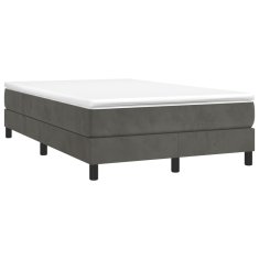 Greatstore Box spring postelja z vzmetnico temno siv 120x190 cm žamet