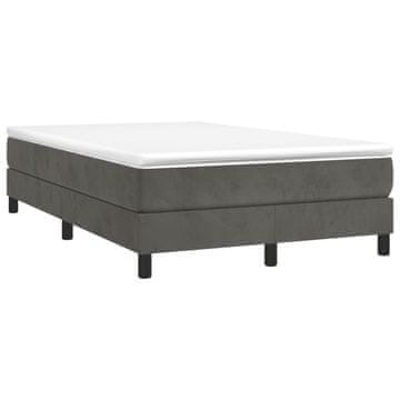Vidaxl Box spring postelja z vzmetnico temno siv 120x190 cm žamet