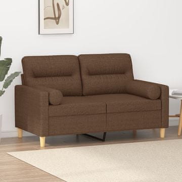 Vidaxl vidaXL Dvosed z blazinami, rjav, 120 cm, blago