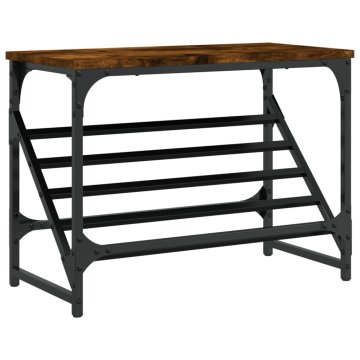 Vidaxl Regal za čevlje dimljen hrast 60x30x45 cm inženirski les