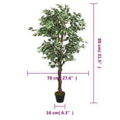 Vidaxl Umeten fikus 378 listov 80 cm zelen