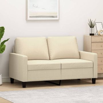 Vidaxl vidaXL Dvosed, kremne barve, 120 cm, oblazinjen s tkanino