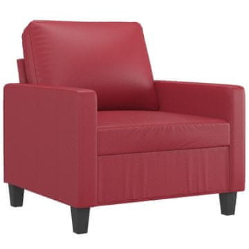 Vidaxl Fotelj vinsko rdeč 60 cm umetno usnje