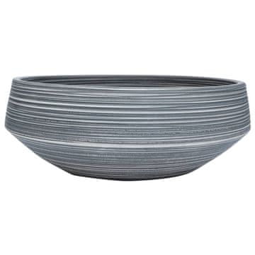Vidaxl Nadpultni umivalnik siv okrogel Φ41x14 cm keramika