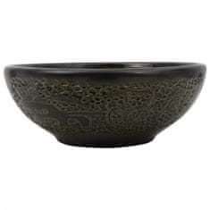 shumee Nadpultni umivalnik črn okrogel Φ41x14 cm keramika