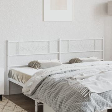 Vidaxl vidaXL Kovinsko vzglavje postelje belo 180 cm