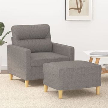 Vidaxl vidaXL Fotelj s podnožjem, taupe, 60 cm, oblazinjen s tkanino