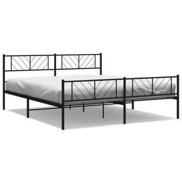 Vidaxl Kovinski posteljni okvir brez vzmetnice s podnožjem 180x200 cm