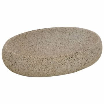 Vidaxl Nadpultni umivalnik peščen ovalen 59x40x15 cm keramika
