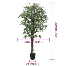 Vidaxl Umetni javor 756 listov 200 cm zelen