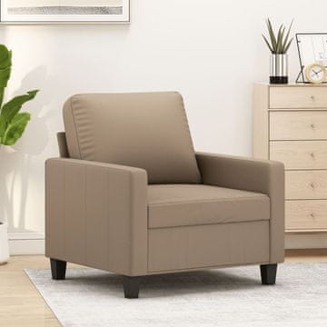 Vidaxl vidaXL Fotelj, Cappuccino, 60 cm, oblazinjen z umetnim usnjem