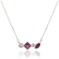 JVD Elegantna srebrna ogrlica z barvnimi cirkoni SVLN0532SH2R145