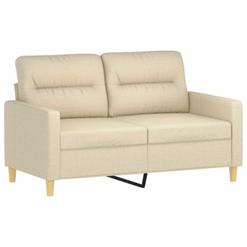 Vidaxl Kavč dvosed krem 120 cm blago