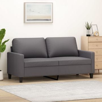 Vidaxl vidaXL Dvosed, siv, 140 cm, umetno usnje