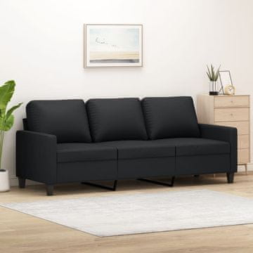 Vidaxl vidaXL Trosed, črn, 180 cm, oblazinjen z umetnim usnjem