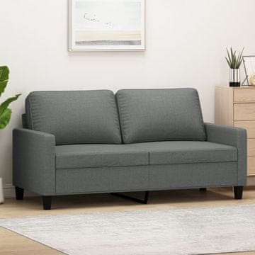 Vidaxl vidaXL Dvosed, temno siv, 140 cm, oblazinjen s tkanino