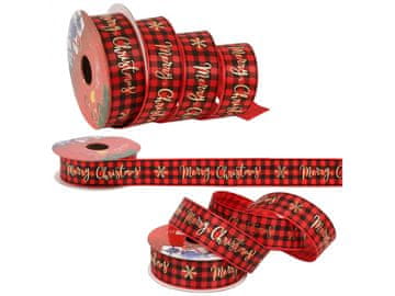 sarcia.eu Praznični okrasni trak Merry Christmas 2,5cm x 2,7m