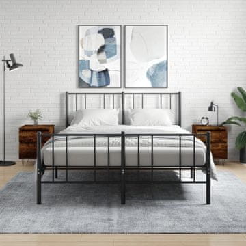 Vidaxl vidaXL Nočne omarice, komplet 2 kosov, dimljen hrast, 40x35x50 cm